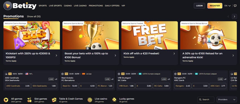 Site Oficial do Betizy Casino