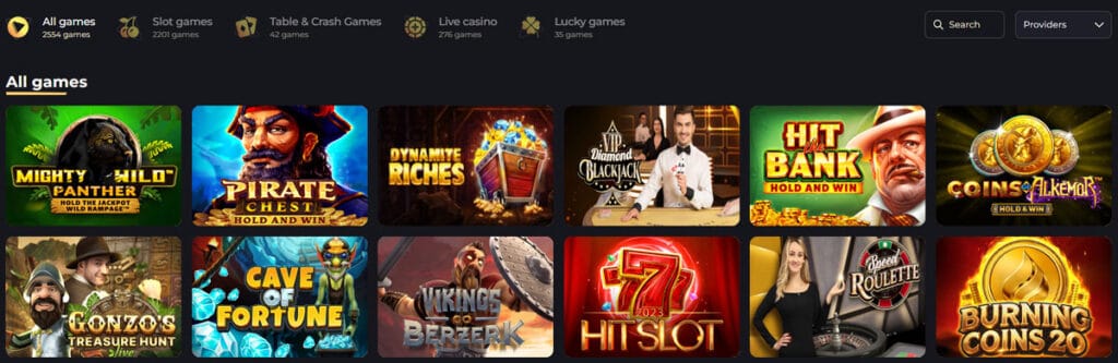 Jogos no Betizy Casino