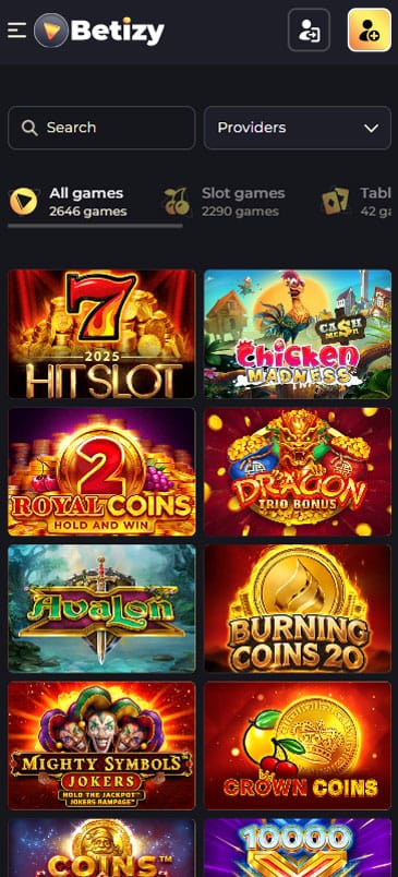 Betizy Mobile App Games